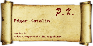 Páger Katalin névjegykártya